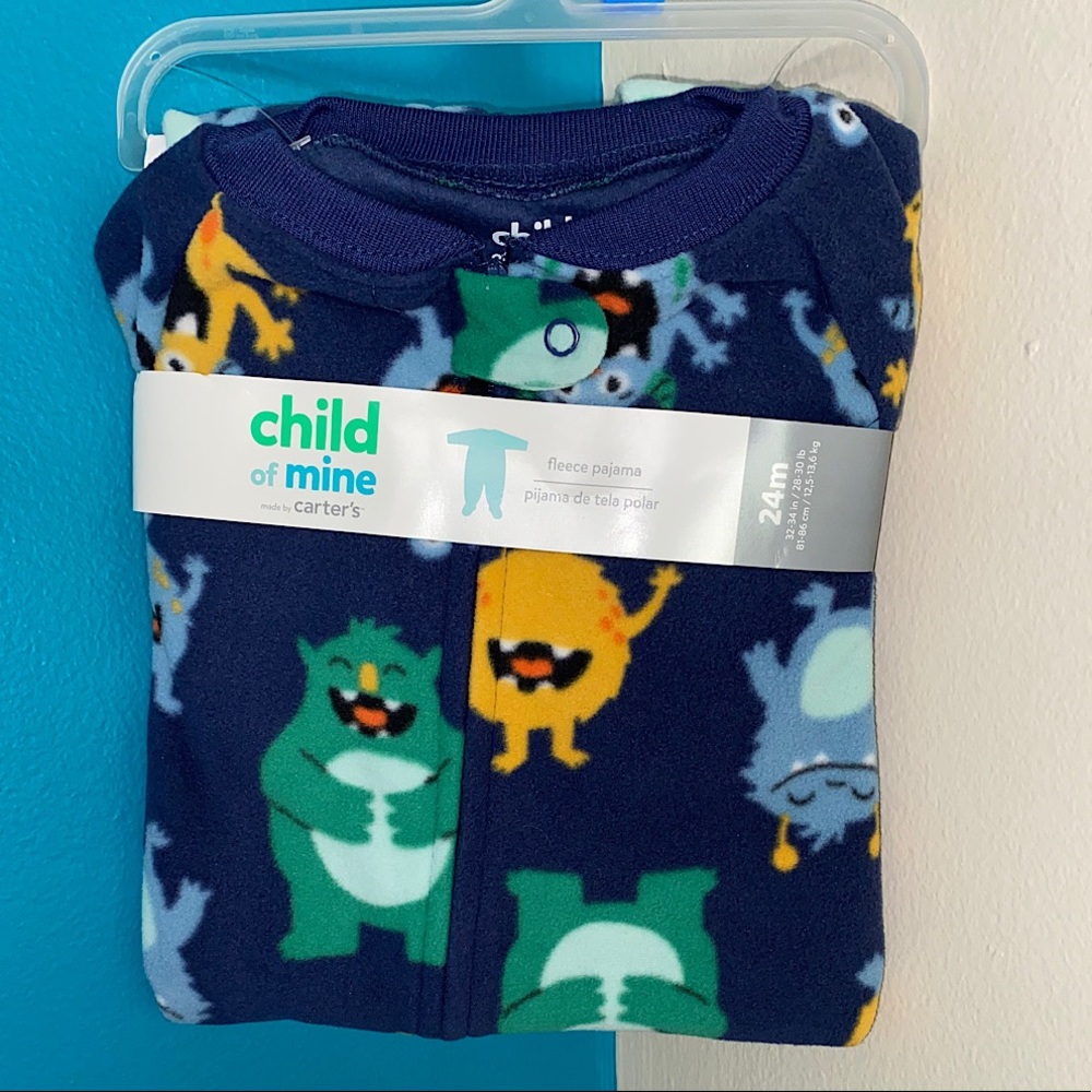 24 months monster footed pajamas